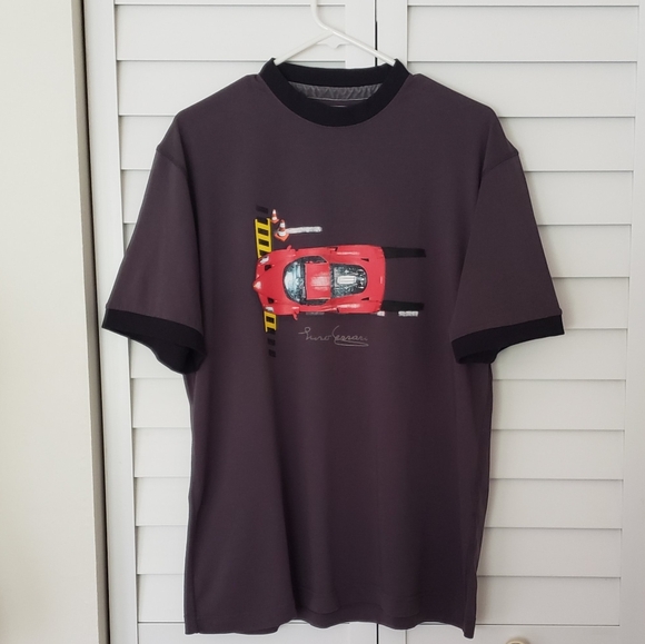 Ferrari Official Men's T Shirt Enzo Ferrari Sign Dark Grey Red Car Design Size M - Picture 3 of 11